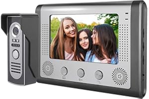 DAUERHAFT 7inch HD Wired Night Vision Doorbell,Camera Video Intercom Doorbell Door Phone,with TFT LCD Screen Monitor,Hands-free Intercom,for Home Office Security(110-240V)