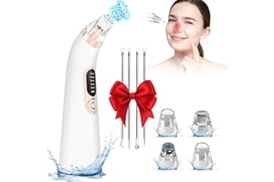 Feelhap Aspiratore Punti Neri Professionale, Aspira Rimozione di Elettrico Comedone Estrattore Pulizia Viso, 4 Testine per Estrattore 5 Modalità di Aspirazione Vacuum Pulitore dei Pori Ricaricabile