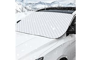 ROTRES Frontscheibenabdeckung, Sonnenschutz Auto Frontscheibe, Winter Auto Windschutzscheiben Abdeckung, Faltbare, Gegen Schnee, EIS, Sonne, Staub, Frost, für Meisten Fahrzeuge(143 x 93cm)