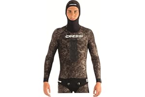 Cressi Tracina Wetsuit Muta Pesca in Neoprene Mimetico Spaccato Microporoso Supersoft, Disponibile singola Giacca o singolo Pantalone negli Spessori 3.5/5/7mm, per Uomo