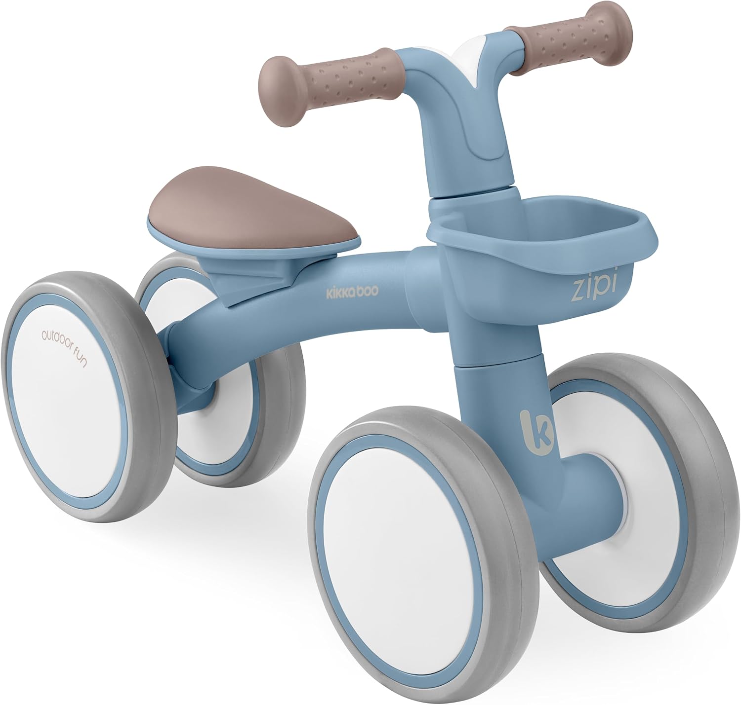 KikkaBoo Bicicleta Sin Pedales ZIPI, Correpasillos Bebé de 1 a 3 Años, Bicicleta Equilibrio, Bici Bebé con Canasta, Ajustable, Juguete para Niños, Azul