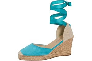 Lora Dora Sandalias de cuña de alpargata para mujer, con tiras de cuña de arpillera, zapatos de verano, correas de tobillo