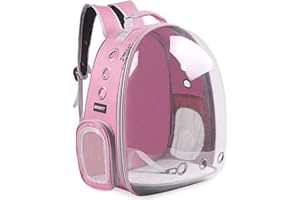 BEIKOTT Zaino per gatti e cani, zaino per animali domestici, per piccoli gatti, cuccioli, cani, coniglietti, approvato dalle compagnie aeree, zaino trasparente per viaggi, escursionismo e uso