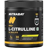 Nutrabay Gold Citrulline Malate 2:1 Supplement Powder 120g, Lemon Flavor – Boosts Nitric Oxide – Pre Workout for Muscle Pump,