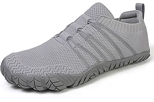 DAZFE Barfußschuhe Damen Herren Breite Barfuss Schuhe Laufschuhe Zero-Drop Sohlen Zehenschuhe Traillaufschuhe Leichte Atmungsaktiv Fitnessschuhe Komfort rutschfest Straßenlaufschuhe Unisex 36-46EU