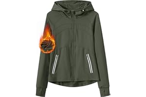 MoFiz Giacca Sportiva Donna con Cappuccio Giacca Leggera Felpa da Corsa in Micropile Giacca da Escursionismo con Cerniera