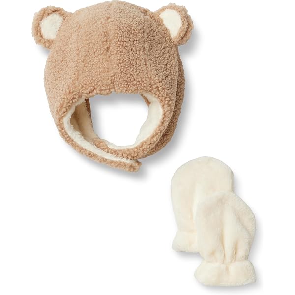 Creekstone Bonnet d'hiver doublé de satin pour femmes et filles, chapeaux chauds en tricot avec double oreilles à pompons en fausse fourrure, Beige, Taille unique