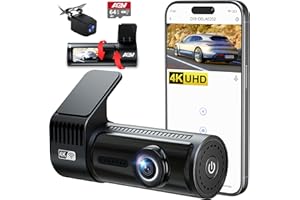 AQV Dashcam Cámara Coche 4K Cámara de Coche WiFi Delantera y Trasera con Tarjeta SD de 64GB Camara Coche, Grabación en Bucle, G-Sensor, Gran Angular 170°, WDR, Visión Nocturna, Monitor de Aparcamiento
