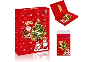 POPOYU 2024 Calendario Adviento para Rellenar DIY, 24 Caja Vacía Calendario Adviento,Mini Cajas de Regalo Puede Rellenar con Chocolates y Dulces para Niños,Joyas para Novia,Decoración Navideña