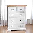 GROFurniture Painted Chest of Drawers 2 over 3, Real Solid Wood Bedroom Storage, Large Storage Chest, Oak Bedroom Furniture, Painted Chest of Drawers ASSEMBLED