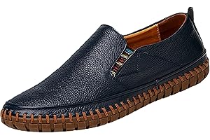 rismart Mocassin Homme Décontracté Plat Cuir à Enfiler Conduire Chaussure Chaussons