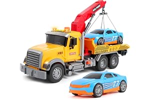 Truck Toy For Kids,15" Large Tow Truck Toy Crane Machine Toy With Lights And Sounds Construction Toys For Boys Toddlers Gifts
