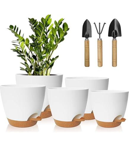 Lot De 8 Cache-Pots Plantes Intérieur Tecfinity 12cm 14cm 17cm Multicolores - Pots De Fleurs Avec Soucoupes
