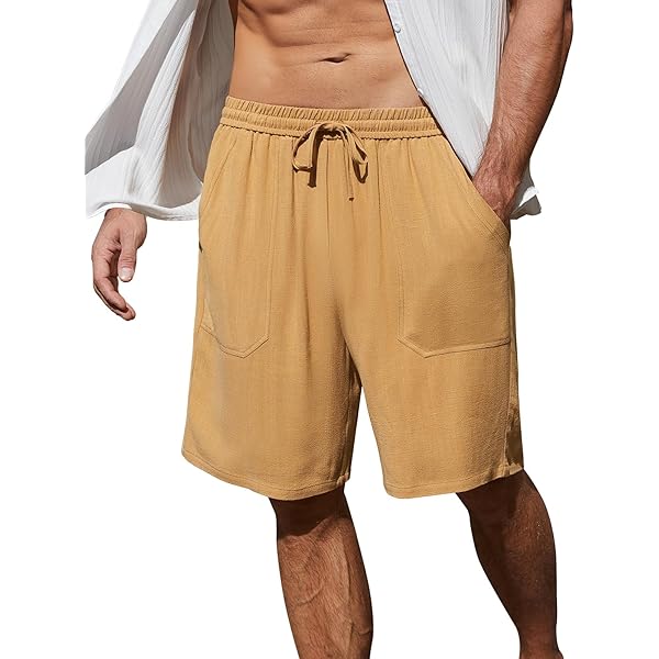 Amazon Shorts Hombre Para Playa Pantalones Cortos Hombre Lino
