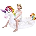 JOYIN Pool Inflatables for Kids, Unicorn Pool Float with Glitters Fun Pool Floats, Ride On Unicorn Beach Lake Floaties Raft Lounge, Summer Party Decorations Pool Toys for Kids (152.4 x 75 x 85cm)
