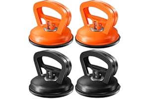 FveVqe 4 PCS Dent Puller, Powerful Car Dent Puller, Car Dent Puller Kit for Quick&Easy Dent Removal, Dent Remover Tool for Car Dent Repair, Screen, Tiles Lifting and Objects Moving (Orange&Black)