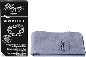 Hagerty Silver Cloth Panno detergente per gioielli 36x30cm I Panno in cotone impregnato I Panno efficace per argento con antiossidante per la pulizia di gioielli d’argento, placcati argento