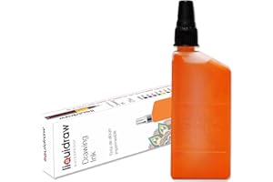 TECHNOART Technical Pen Waterproof Drawing Ink Orange 25ml (Compatible with Rotring Isograph Pens)