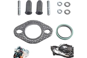1 Set Exhaust Bolt and Gasket Kit, HARY 68mm Exhaust Gasket, Motorbike Engine Gaskets, Moped Exhaust Bolts, Compatible with GY6 GMB139 Engine 50cc-150cc Scooters ATVs Go Karts Quads