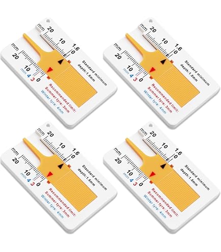 GTIWUNG 10 Pièces Jauge Profondeur Pneu 0-20mm + Mousquetons - Outil Mesure Usure Bande Roulement Voiture