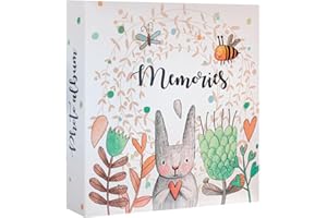 Grupo Erik Album Fotografico 10x15 cm Cute Rabbit - Album Foto con Tasche 200 (2 per Pagina) Copertina Rigida | Personalizzabile, con Spazio per Note e Commenti