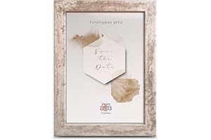 aFFa frames, Hekla, Portafoto in MDF, Facile da pulire, Rettangolo, Con vetro acrilico frontale, Pino sbiancato, 15x21 cm