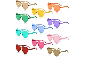 selizo 11 Paar Herzbrille, Partybrille Hippie Brille, Herz Sonnenbrille Lustige Brillen für Halloween Fasching Geburtstagsfeier,Party Brille für Erwachsene, Jungen
