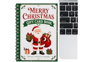 Christmas Gift Card Book - Spiral-Bound Festive Greeting Booklets | Christmas Gift Card Holder Book For Adults Teens Friend Gathering Party Kids Home School Dorm