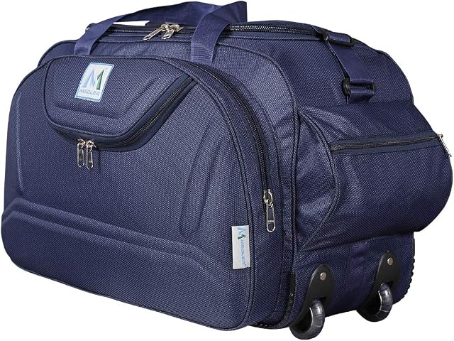 M MEDLER Epoch Nylon 55 litres Waterproof Strolley Duffle Bag- 2 Wheels - Luggage Bag - (Navy Blue)