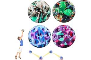 Quxvena 4 Stück Astro Jump Ball, 7CM Moon Ball der Zurück Kommt, Hohe Sprünge Gummiball Springball Spaceball Astro Jump Bälle für Kinder Party Gift
