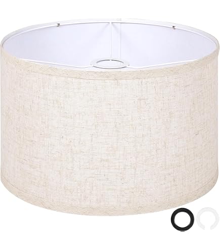 MiniSun Modern White Fabric Drum Lamp Shade - 35cm Wide, Fits Pendant Or Table Lamp