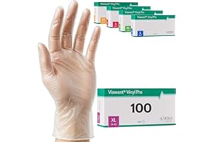 VIAWANT Vinylhandschuhe 100 Stück | XL | Einweghandschuhe Vinyl Handschuhe Sehr tastsensibel – Stabil, Puderfrei & Latexfrei – Reißfeste Gummihandschuhe | Gr. XS, S, M, L, XL