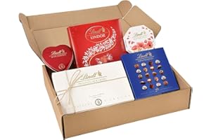 ‎LINDT Lindt Schokolade Pralinen Geschenke Set | 477g | 5 Schachteln Lindt Pralinés in den Varianten Hochfein, Mini Pralinés, LINDOR Präsent, Kleiner Dank, Von Herzen | Pralinengeschenk | Schokoladengeschenk