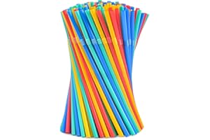 HOXE Lot de 100 pailles flexibles réutilisables pour enfants et adultes - Pailles pliables multicolores pour fêtes d'anniversaire, pique-nique, camping