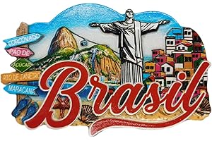 WEDAREGO Wedare Brasile 3D Landmark Frigorifero Magnete Resina Viaggi Souvenir, Decorazioni Fatte a Mano per la casa e la Cucina Collezione di magneti per Frigorifero del Brasile