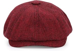 KeepSa Newsboy cap Coppola Uomo - Berretto a 8 Spicchi Piatto Berretto Lana Uomo 56-62 cm - Peaky Irish Gatsby Wool Felt Ivy cap