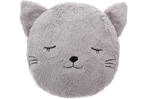 ATMOSPHERA CREATEUR D'INTERIEUR - Cuscino gatto grigio per bambini d28cm
