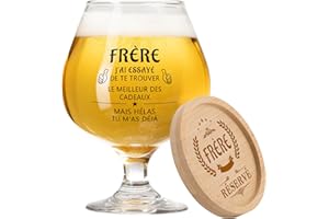 Funnli Cadeau Frere, Verre A Biere Idee Cadeaux Pour Frère Grand Frere Homme Noël Noel Anniversaire Fete des Peres