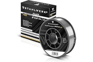 STAHLWERK FLUX Fülldraht Ø 0,8 mm E71T-GS – 5 kg D200-Spule für 50 mm Dorn, universell einsetzbar, selbstschützender Premium Schweißdraht zum Schweißen ohne Gas, geeignet für viele MIG/MAG-Geräte