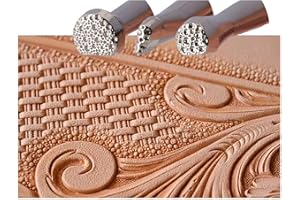 PANSHIYON Lederstempel, 3 Stück, professionelle Leder-Hintergrund-Stempelwerkzeuge für Lederhandwerk