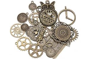 MiaLover 40 Stück Antik Steampunk Zahnräder Metall Anhänger Zahnraeder Steampunk Armbanduhr Zahnrad Charms Retro Schmuck für Handgemachte Accessoires DIY Dekorationen Schmuck Basteln(
