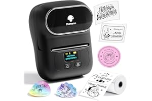 ‎PHOMEMO Phomemo Etikettendrucker Bluetooth M110 Etikettendrucker Selbstklebend Thermo Beschriftungsgerät,Tragbarer Label Printer für Barcode,Einzelhandel,Büro,Kompatibel mit Telefonen und PC-System - Schwarz