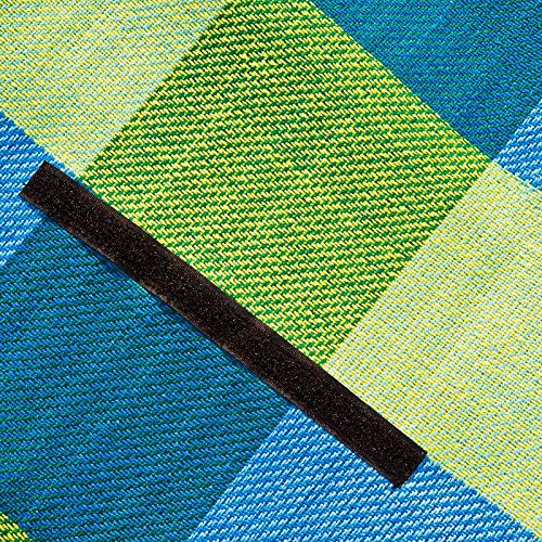 Picknick Decke XXL 200 x 200 cm mit Tragegriff isolierende Unterseite hellblau gelb Beach Decke Picknickteppich Campingdecke - 5