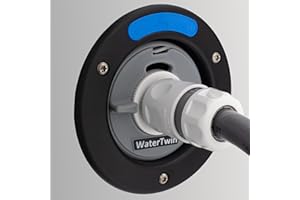 MAJOCOMPTEC Adaptateur de bouchon de réservoir d’eau avec connexion pour système Gardena | Camping-car, caravane, bateau | Fonction de débordement et double embrayage intégré (adaptateur 3 broches D:78mm)