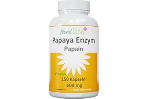 ‎NORD VITAL Nord Vital Papaya Enzyme - 150 Capsules - Ultra High Papa Enzyme Activity - Vegan - Natural Enzyme from Papaya Extract - German Production