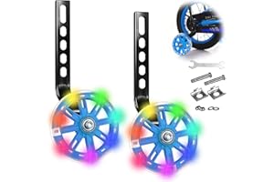 COMIOKE Roue Auxiliaire, Stabilisateur Velo Enfant, Roues Stabilisatrices Vélo Enfant, Vélo Roue Auxiliaire, Roues d'entraînement Réglables, Roulette Velo Universelle pour Vélos 12-20 Pouces