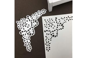 GEMINI_MALLL Gemini_mall® Cutting Dies, Lace Flower Cutting Dies Metal Embossing Stencil For Scrapbooking Album Paper Card Art Craft Decor (Flower Corner Cutting Dies)