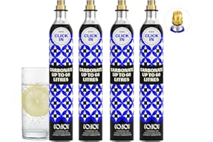 CO2 YOU CO2YOU Gas Cylinders 60 L (Click-In Type) – 4-Pack Value Bundle Compatible with Quick Connect Machines (Terra, E-Terra, Art, Duo) – Carbonator – Check Compatible Models Below