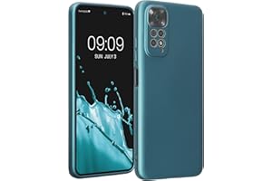 kwmobile Carcasa Compatible con Xiaomi Redmi Note 11 / Note 11S Funda - Funda Ultrafina de TPU con Bordes elevados - Azul metálico