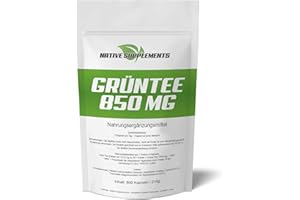 ‎NATIVE SUPPLEMENTS 600 Kapseln | Grün Tee Extrakt Vorratspackung | 850mg Grüntee pro Kapsel | Grüner Tee Hochdosiert | 100% Preis-Leistung | Green Tea Capsules | Exclusive Qualität